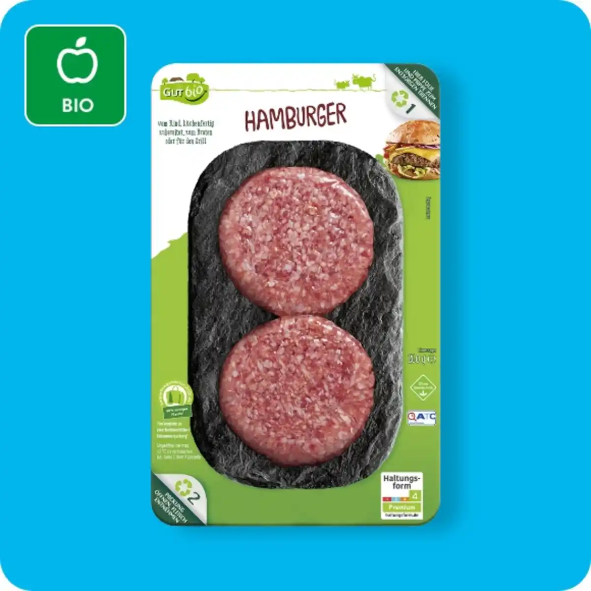 Bild 1 von GUT BIO Bio-Hamburger, Vom Rind