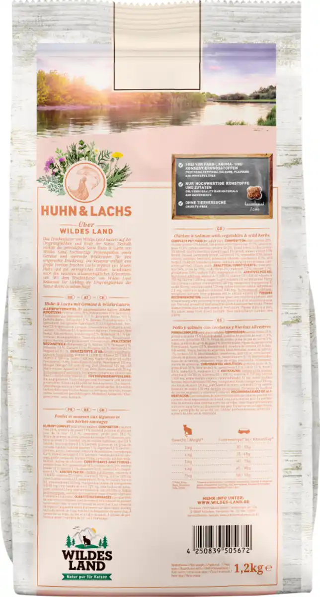 Bild 2 von Wildes Land Katzentrockenfutter Huhn und Lachs, 1,2 kg
