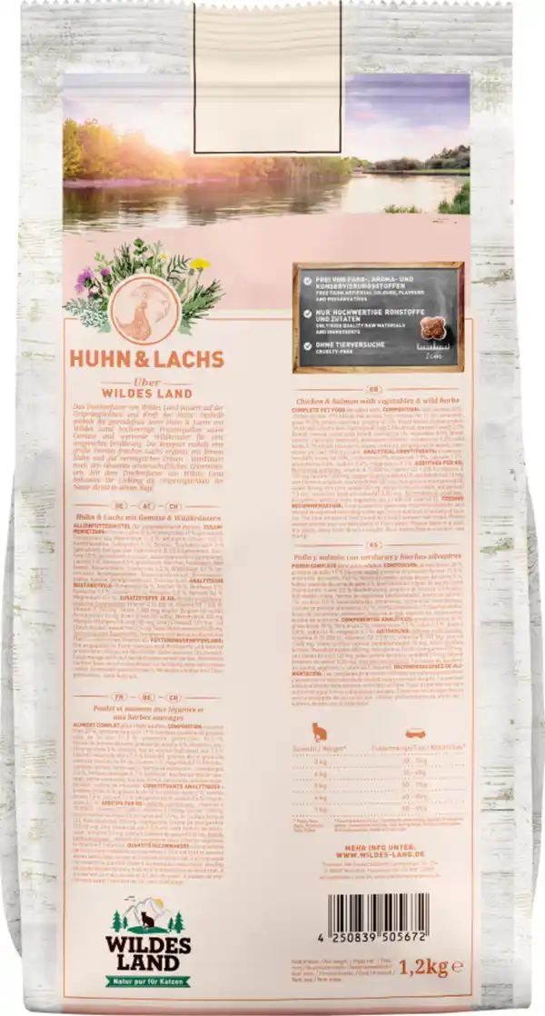 Bild 2 von Wildes Land Katzentrockenfutter Huhn und Lachs, 1,2 kg