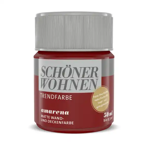 Bild 1 von Schöner Wohnen Farbe Trendfarbe 'Amarena' kirschrot matt 50 ml