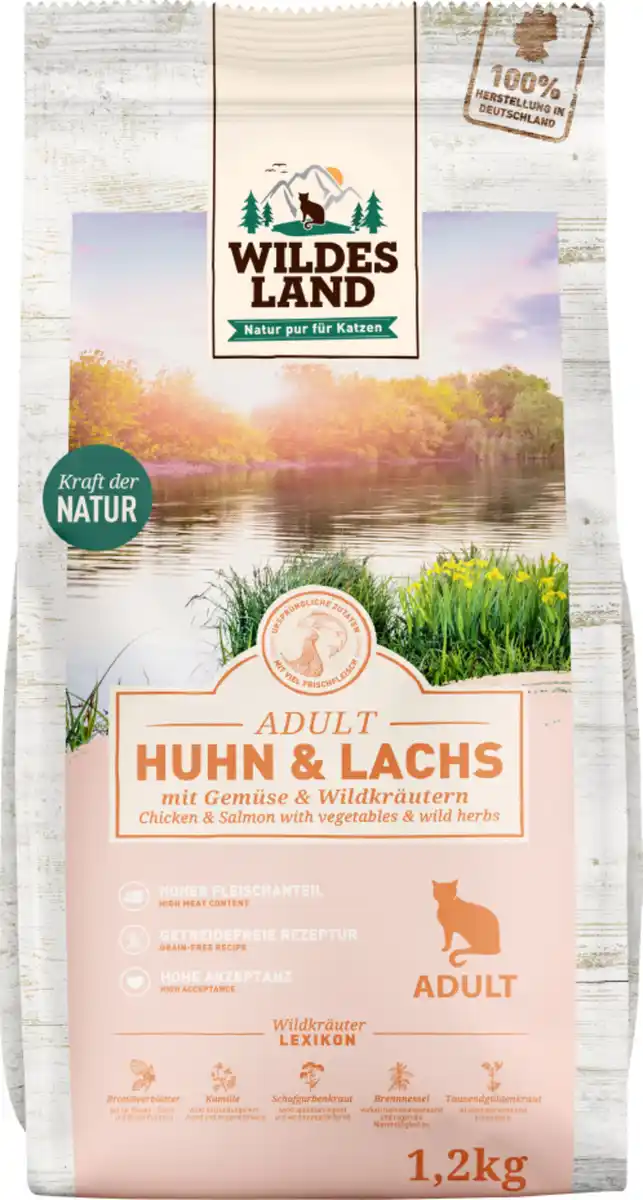 Bild 1 von Wildes Land Katzentrockenfutter Huhn und Lachs, 1,2 kg