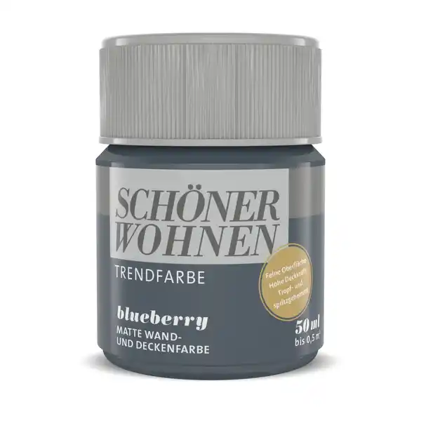 Bild 1 von Schöner Wohnen Farbe Trendfarbe 'Blueberry' blau matt 50 ml