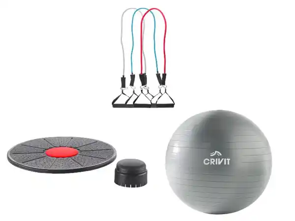 Bild 1 von CRIVIT Balance-Board / Soft-Gymnastikball / Fitnessband-Set