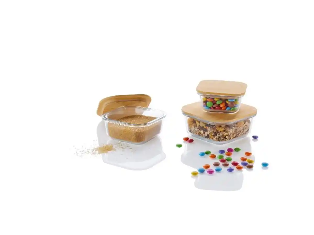 Bild 4 von LIVARNO home Aufbewahrungsdosen Glas mit Bambusdeckel, 3 Stück