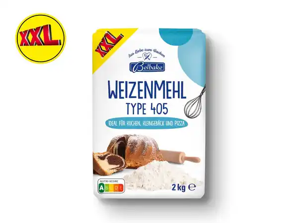 Bild 1 von Belbake Weizenmehl Type 405 XXL,  2 kg