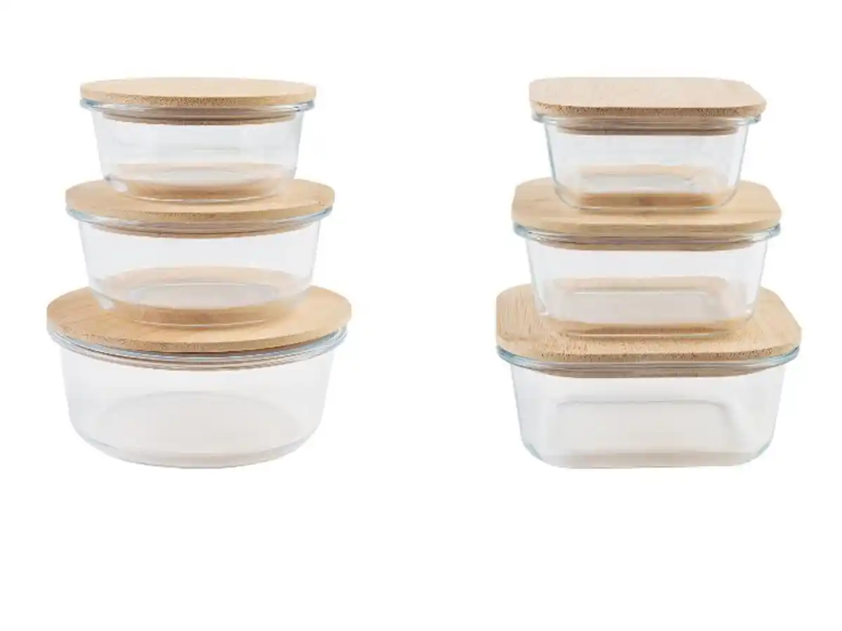 Bild 1 von LIVARNO home Aufbewahrungsdosen Glas mit Bambusdeckel, 3 Stück
