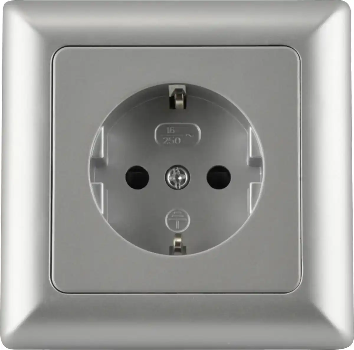 Bild 1 von Unitec Steckdose mit Rahmen silber, Serie Genua