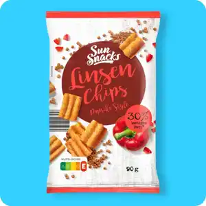 SUN SNACKS Linsen-Chips, Paprika-Style oder Sour-Cream-Style