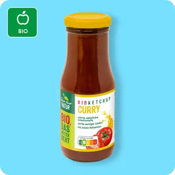 Bild 1 von NUR NUR NATUR Bio-Ketchup, Curryketchup oder Tomatenketchup