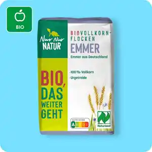 NUR NUR NATUR Bio-Vollkornflocken, Emmer oder Dinkel