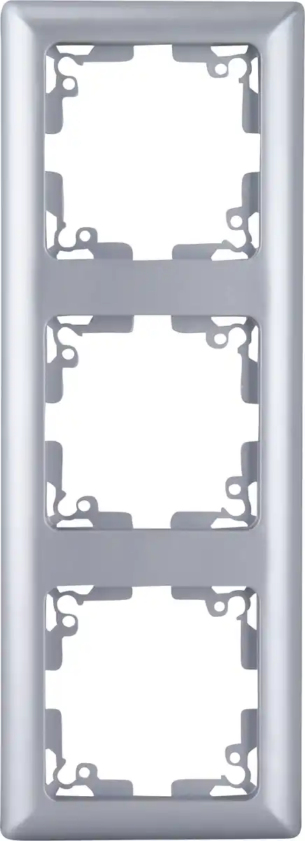 Bild 1 von Unitec Abdeckrahmen 3-fach Genua silber