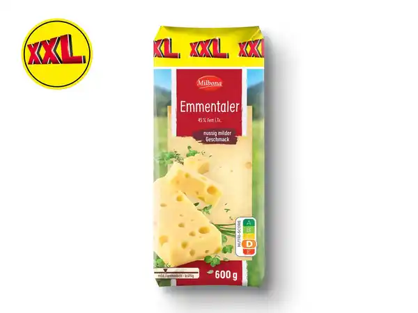 Bild 1 von Milbona Emmentaler am Stück XXL,  600 g