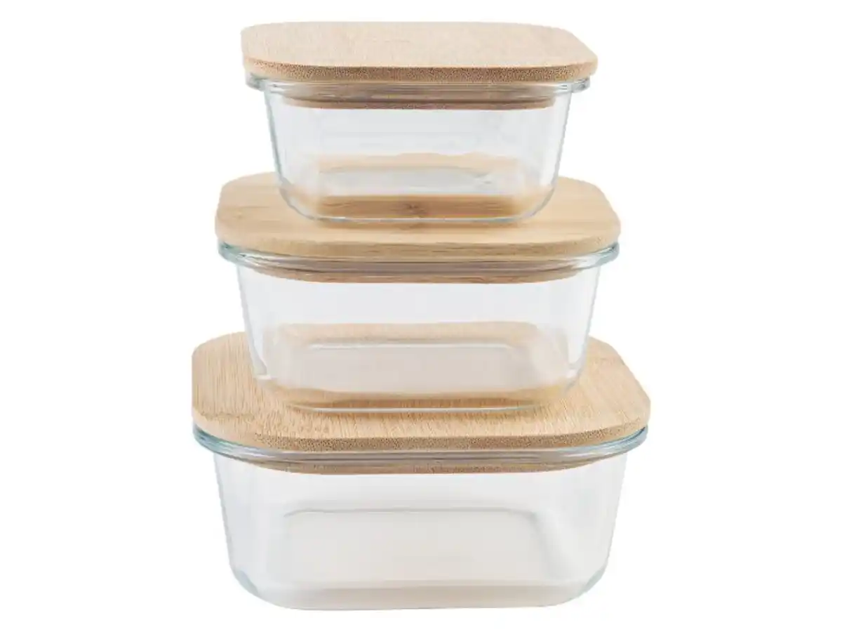 Bild 2 von LIVARNO home Aufbewahrungsdosen Glas mit Bambusdeckel, 3 Stück