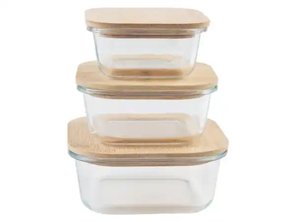 Bild 2 von LIVARNO home Aufbewahrungsdosen Glas mit Bambusdeckel, 3 Stück