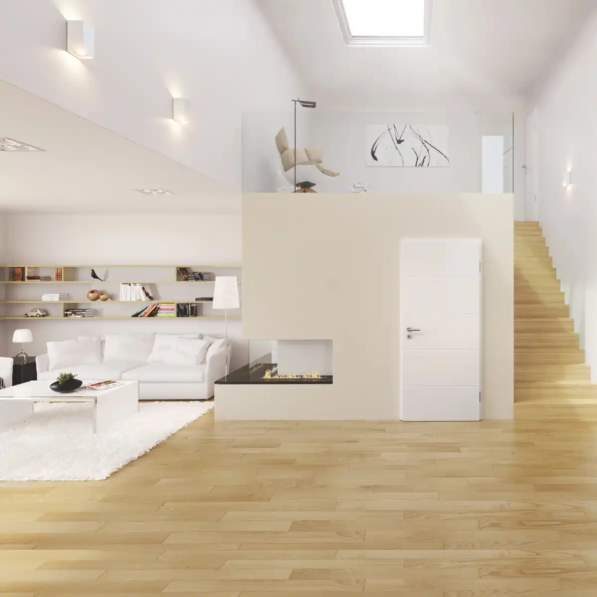 Bild 3 von Zimmertür (5505) Straight Line Weiß Röhrenspan 73,5 x 198,5 cm Anschlag Rechts