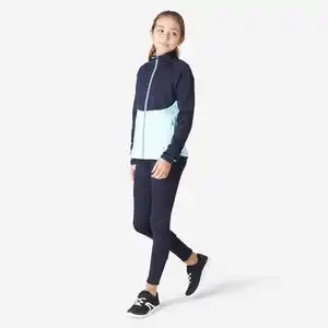 DECATHLON Trainingsanzug Kinder Synthetik atmungsaktiv - S500 marineblau/grün