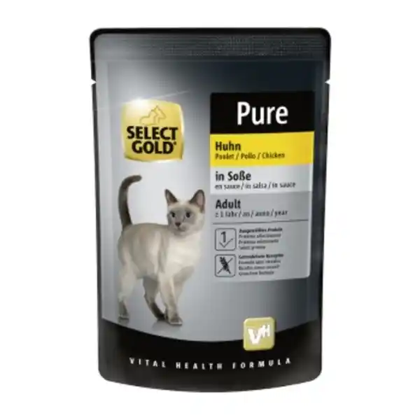 Bild 1 von SELECT GOLD Adult Pure in Soße Huhn 12x85 g