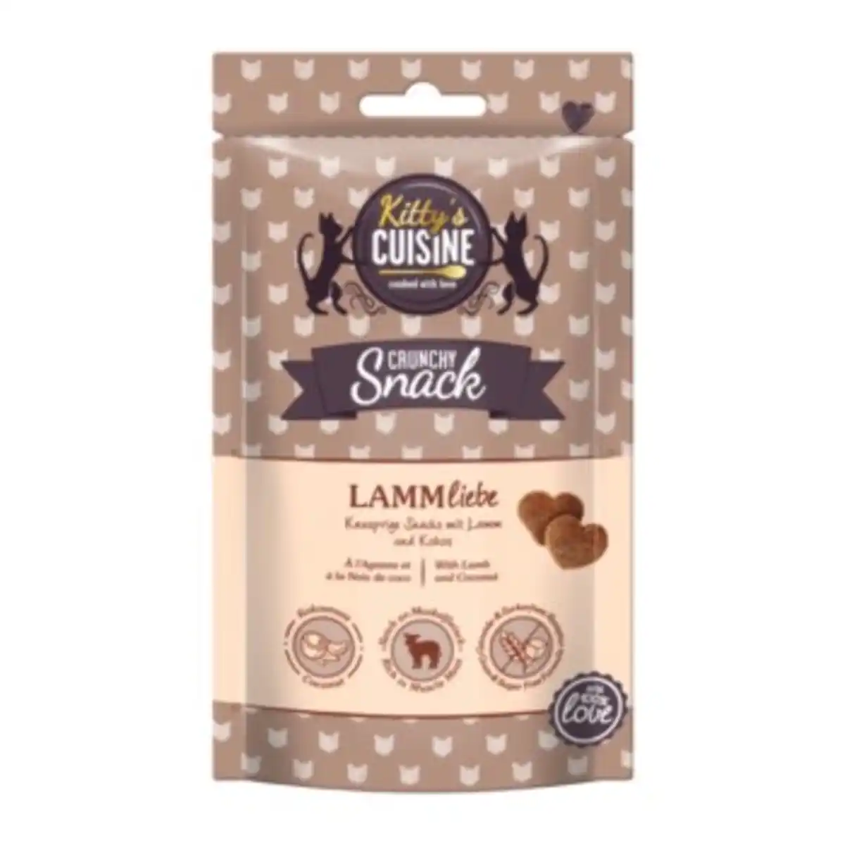 Bild 1 von Kitty's Cuisine Crunchy Snack with Love 50g Lamm Liebe, mit Lamm und Kokos