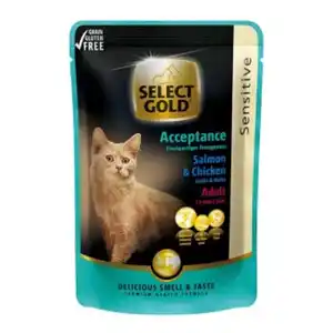 SELECT GOLD Adult Acceptance Huhn mit Leber & Lachs 12x85 g