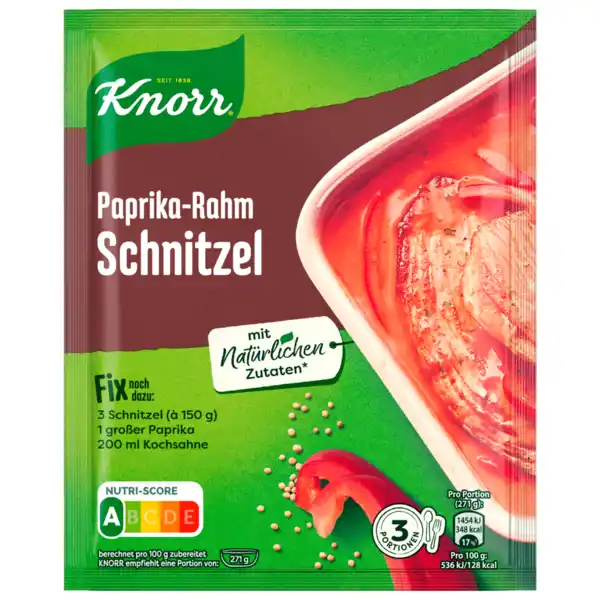 Bild 1 von Knorr Fix Paprika-Rahm Schnitzel 3 Portionen