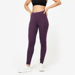 DOMYOS Leggings Slim Gym & Pilates Damen aubergine