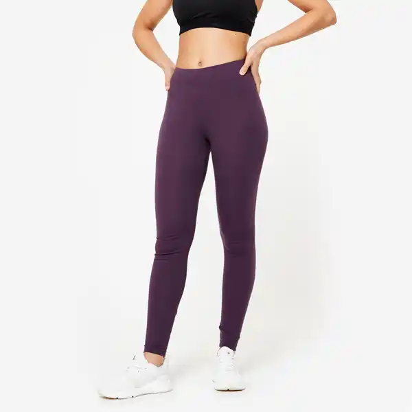 Bild 1 von DOMYOS Leggings Slim Gym & Pilates Damen aubergine