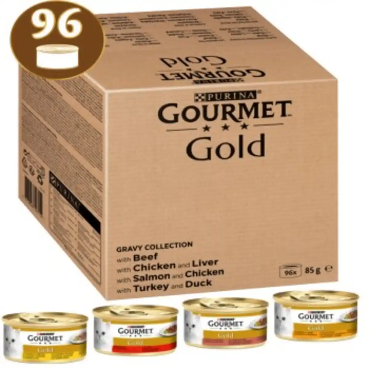 Bild 1 von GOURMET Gold Zarte Häppchen Katzennassfutter Sorten-Mix 96x85g