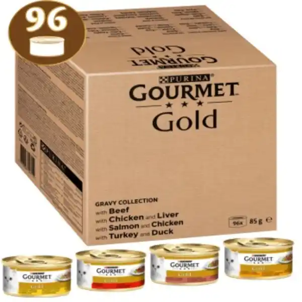 Bild 1 von GOURMET Gold Zarte Häppchen Katzennassfutter Sorten-Mix 96x85g