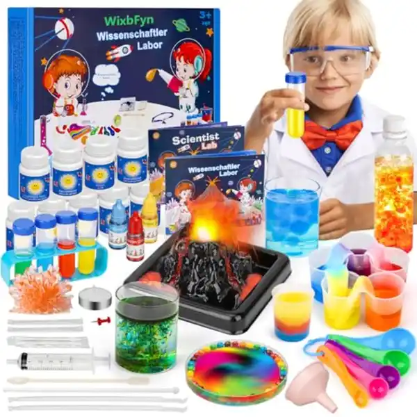 Bild 1 von 56 Experimentierset für Kinder - Schul-Labor-Experimentierkästen, Bildungsspielzeug für Jungen und Mädchen im Alter von 3 bis 14 Jahren, Kristalle züchten, Regenbogenregen erzeugen