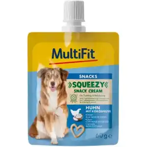 MultiFit Squeezy Snack Cream Huhn mit Kokosnuss 10x60 ml