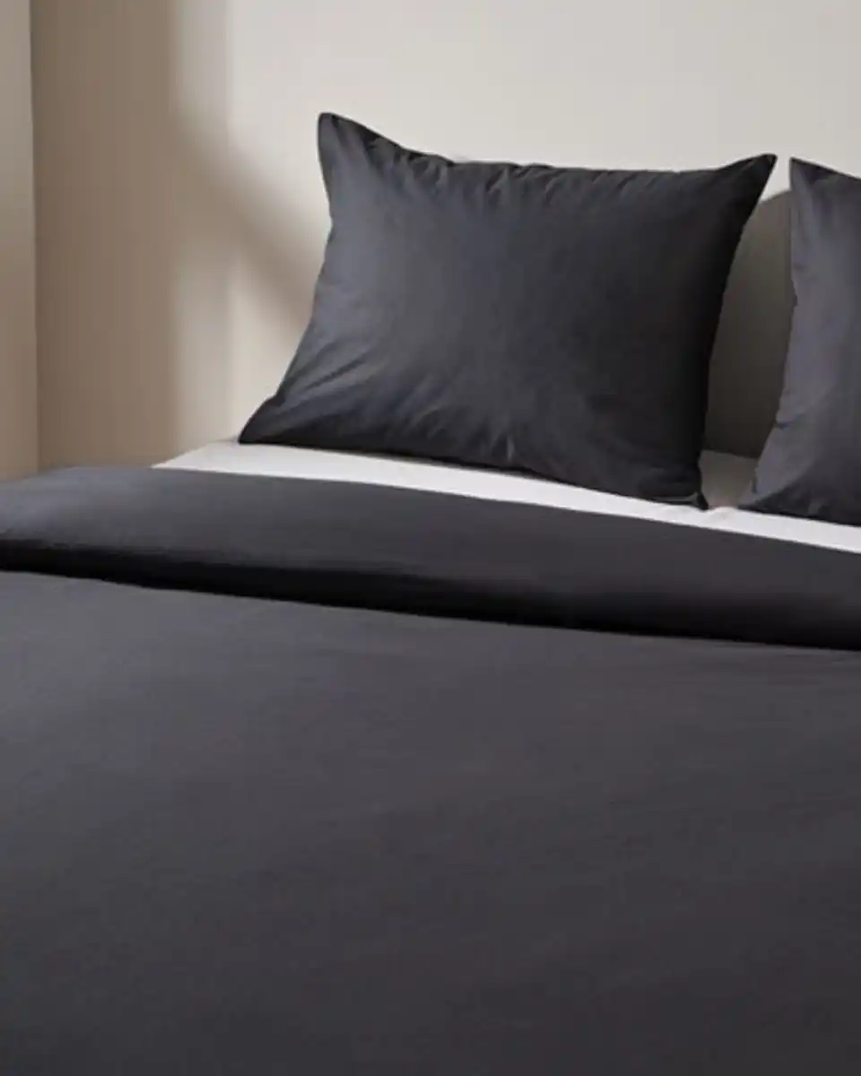 Bild 4 von Bettbezug weiche Baumwolle 140x200/220 dunkelgrau