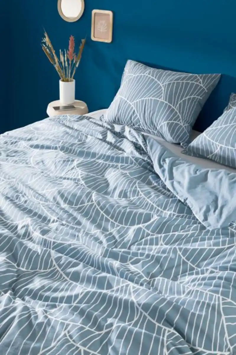 Bild 4 von Bettwäsche, Soft Cotton, 240 x 200/220 cm, Pilze, blau