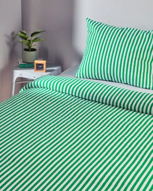 Bild 4 von Kinder-Bettwäsche, Soft Cotton, 140 x 200 cm, Streifen, grün