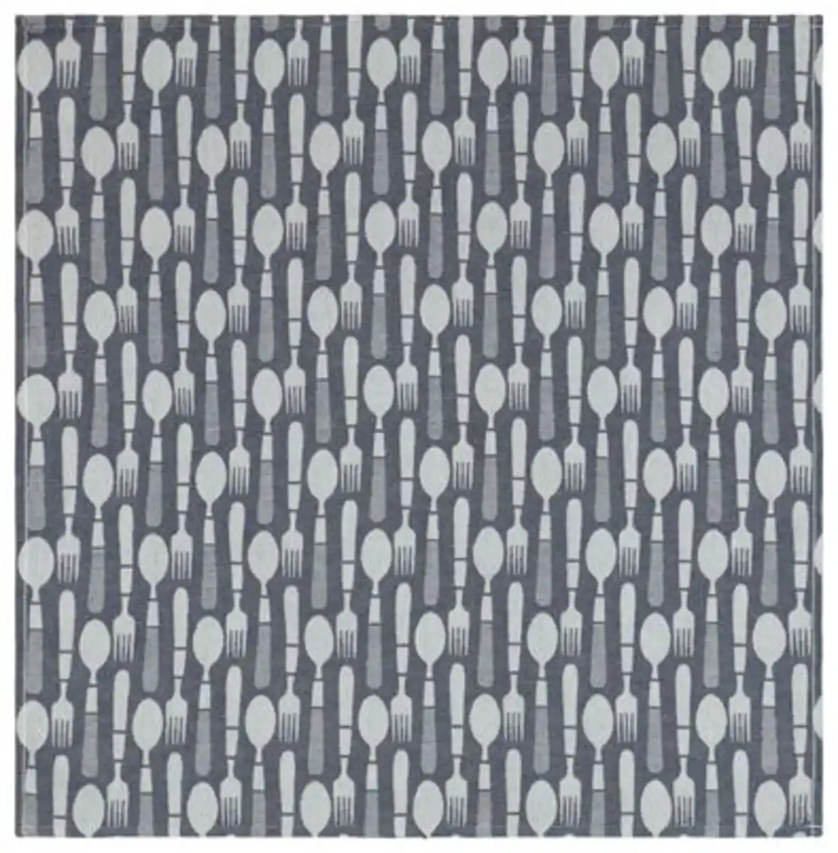 Bild 2 von Geschirrtuch, Besteckmuster, 65 x 65 cm, Baumwolle, dunkelblau