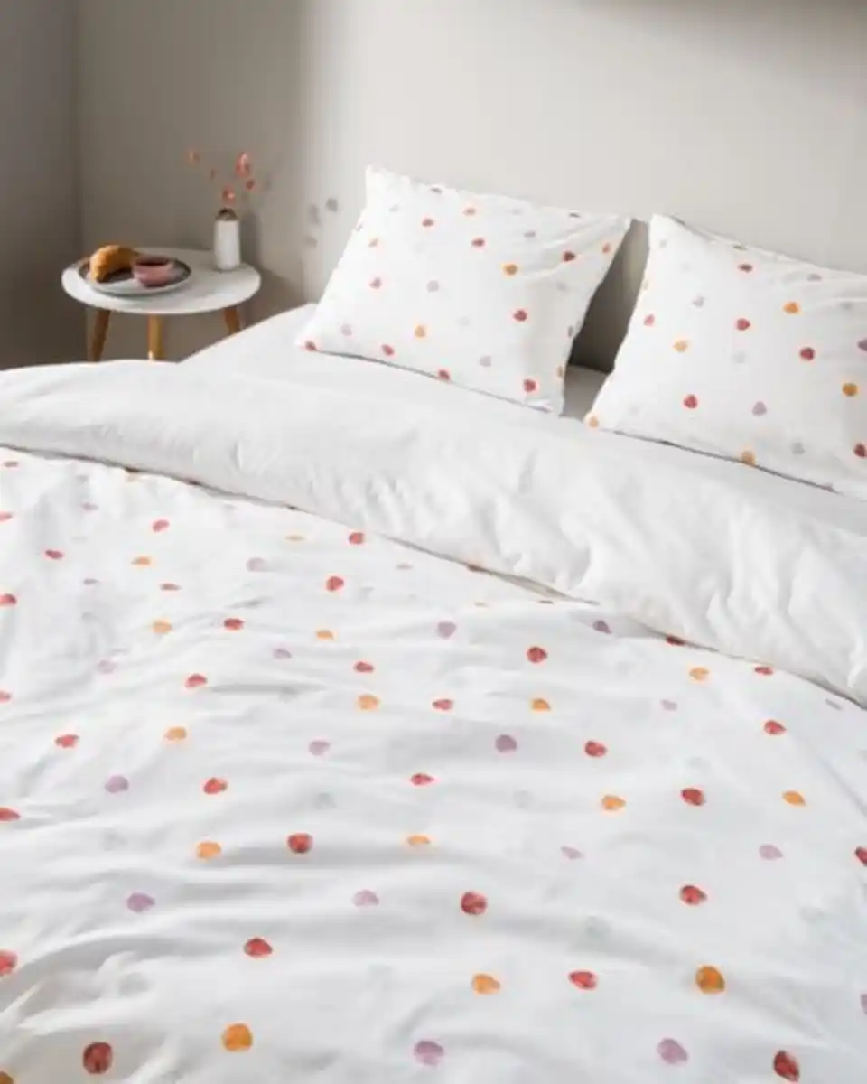 Bild 4 von Bettwäsche, Soft Cotton, 200 x 200/220 cm, Punkte, weiß