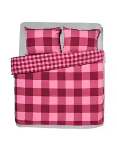 Bettbezug Flanell 240 x 200/220 rosa-rot kariert