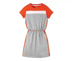 Jerseykleid, grau-meliert-orange