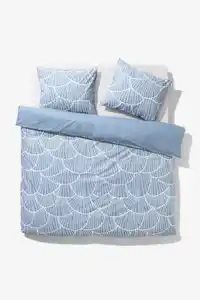 Bettwäsche, Soft Cotton, 240 x 200/220 cm, Pilze, blau