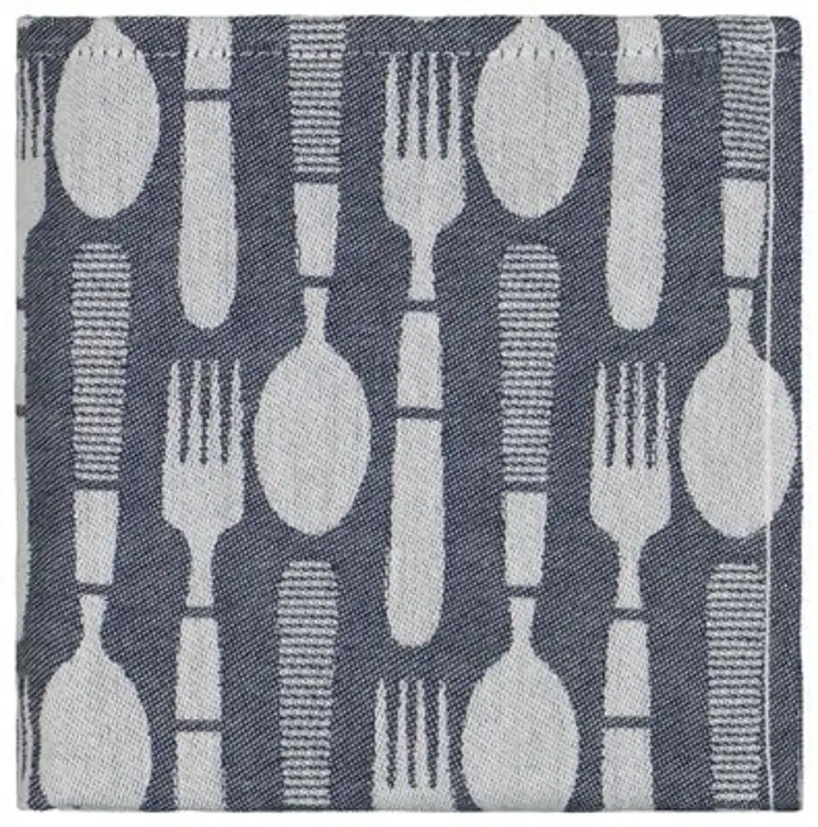 Bild 1 von Geschirrtuch, Besteckmuster, 65 x 65 cm, Baumwolle, dunkelblau
