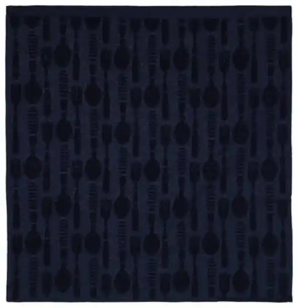 Bild 2 von Küchenhandtuch, Besteckmuster, 50 x 50 cm, Baumwolle, dunkelblau