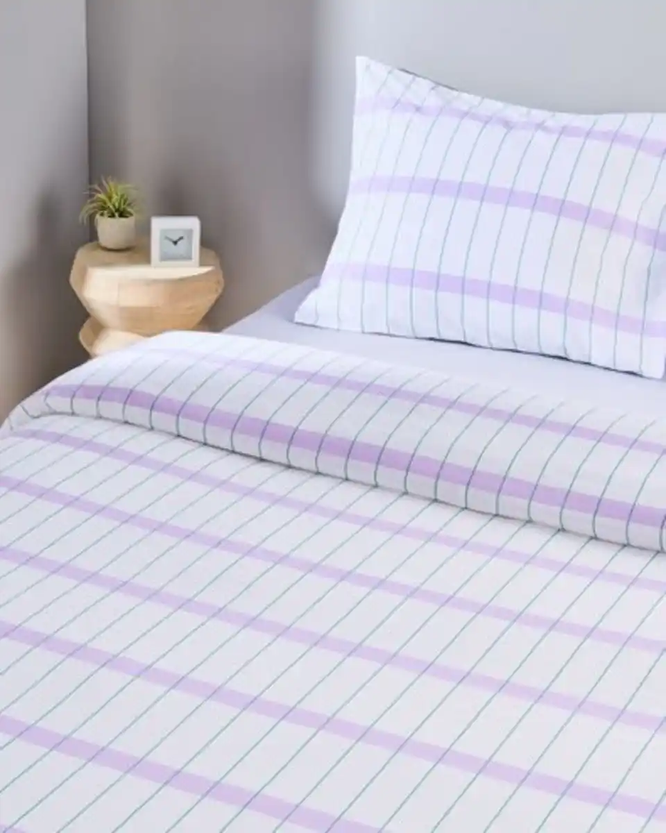Bild 4 von Bettwäsche, Soft Cotton, 140 x 200/220 cm, kariert, violett