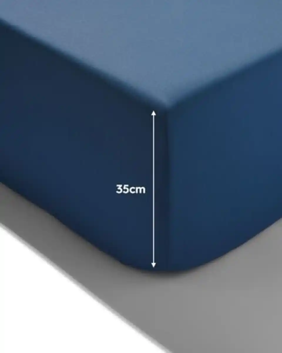Bild 1 von Boxspring Spannbettlaken weiche Baumwolle 90x220 blau