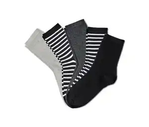 5 Paar Socken, grau-schwarz-weiß