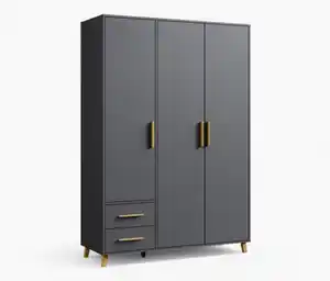 rauch Drehtürenschrank »Shinjo«, 3-türig, 2 Schubladen, grau metallic