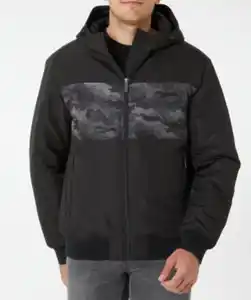 Jacke mit Rippbündchen, schwarz