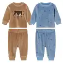 Bild 1 von KUNIBOO® Baby-Velours-Pyjama, 2-teilig