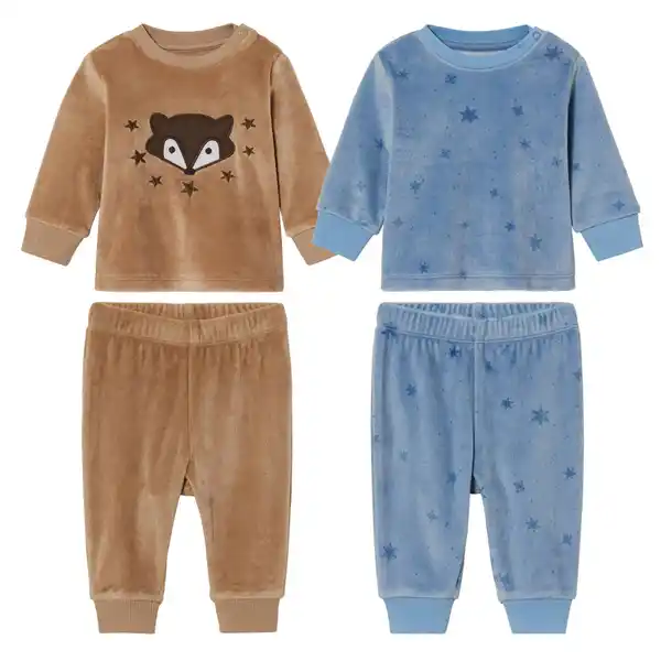 Bild 1 von KUNIBOO® Baby-Velours-Pyjama, 2-teilig