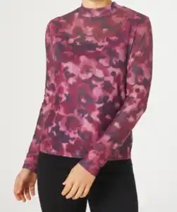 Mesh-Shirt, rosa bedruckt