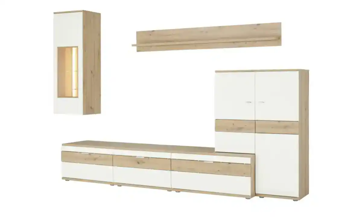 Bild 2 von Wohnkombination ¦ weiß ¦ Maße (cm): B: 285 H: 215 T: 53 Wohnwände - Möbel Kraft