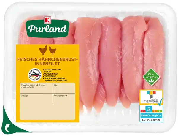 Bild 1 von K-PURLAND Hähnchenbrust-Innenfilet, 400-g-Packg.